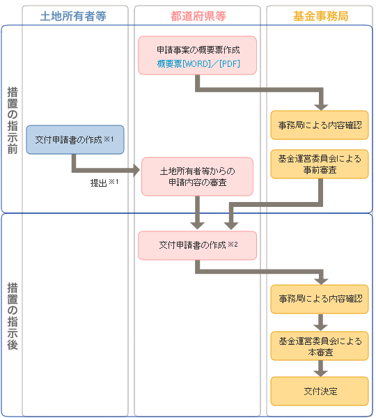 図　申請から交付決定までの流れ